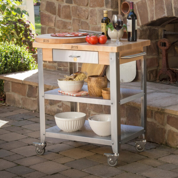 Clearance Sale! Industrial Kitchen Island with Casters, Drawer and