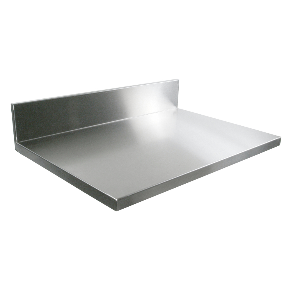 1-1/2″ Thick – Stainless Steel Countertops w/ 6″ Boxed Backsplash 30″ Wide  - John Boos & Co
