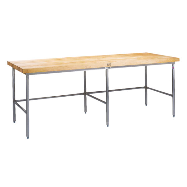  John Boos Maple Wood Top Work Table with Adjustable