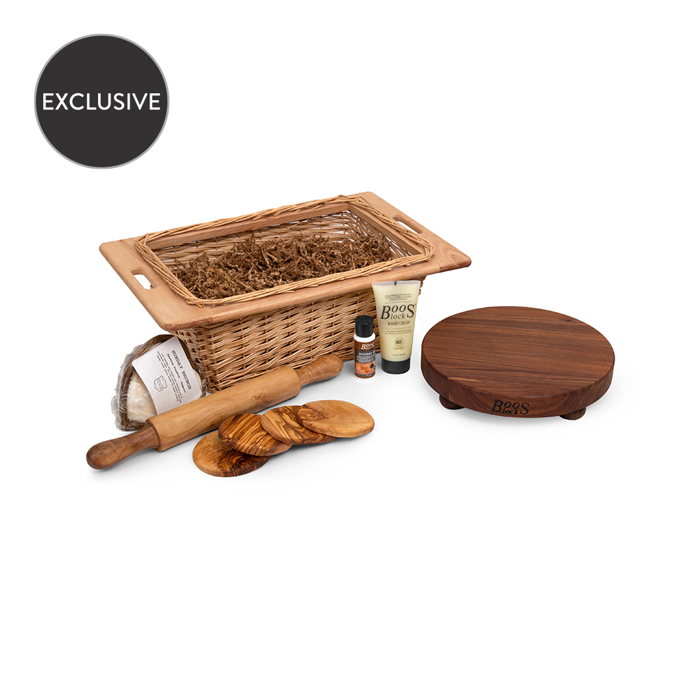 Wood Basket With Items - Witchy Woo Woo